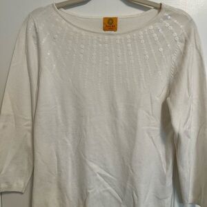 Ruby Rd. Women's Cream Sequin Top